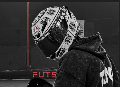 Rider with full gear